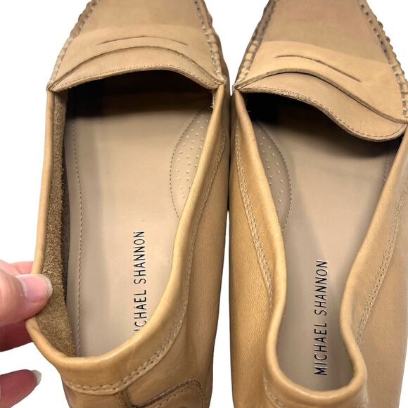 Michael Shannon Women Elaine Tan Leather Slip On Driving Moccasin 8.5 - Picture 6 of 8